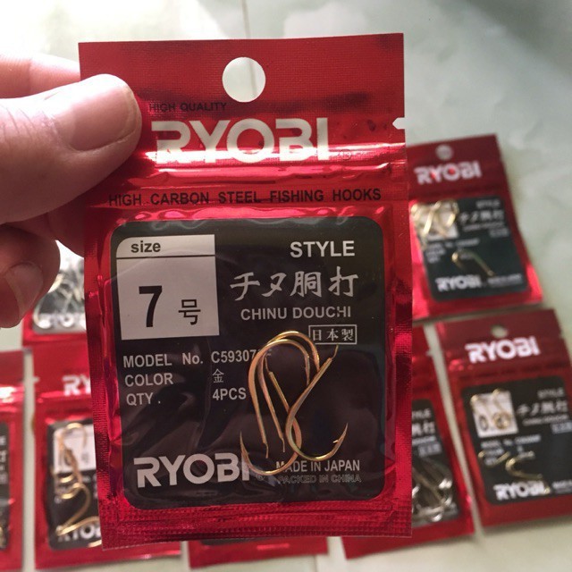 Lưỡi Câu Đơn Ryobi đủ size  gfgfg