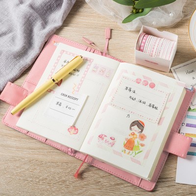 Set 10 cuộn băng dính giấy, washi tape cute khổ nhỏ