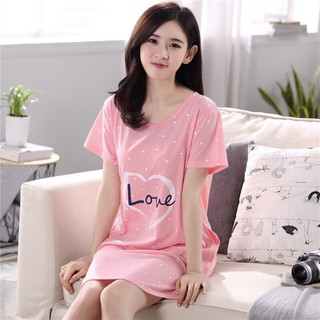 Váy ngủ nữ mùa hè ngắn tay dáng rộng họa tiết ngọt ngào - AG82