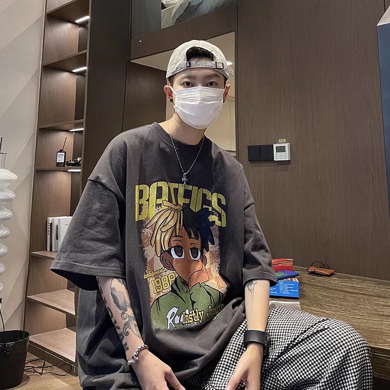 áo phông form rộng anime thời trang áo thun nam bông áo thun kiểu nữ unisex áo thun thể thao tiếng Nhật áo thun tay lỡ