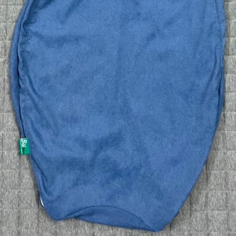 Vỏ Ghế Lười Hạt Xốp 3ii Home Hình Trái Lê Size L 100x120cm Màu Xanh Dương Vải Nhung Gân Cao Cấp