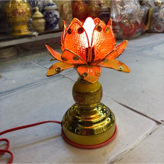 ĐÈN THỜ HOA SEN 19cm (ĐỎ/VÀNG)