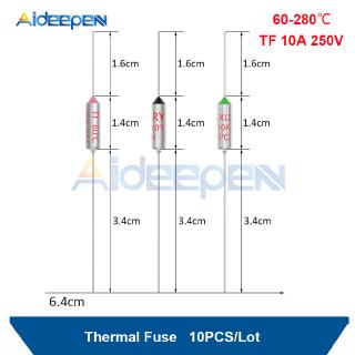 60-280c tf temp thermal fuse ry 10a 250v temperature 60c 85c 100c 105c 120c 130c 152c 165c 172c 185c 192c 210c 216c 240c 280c