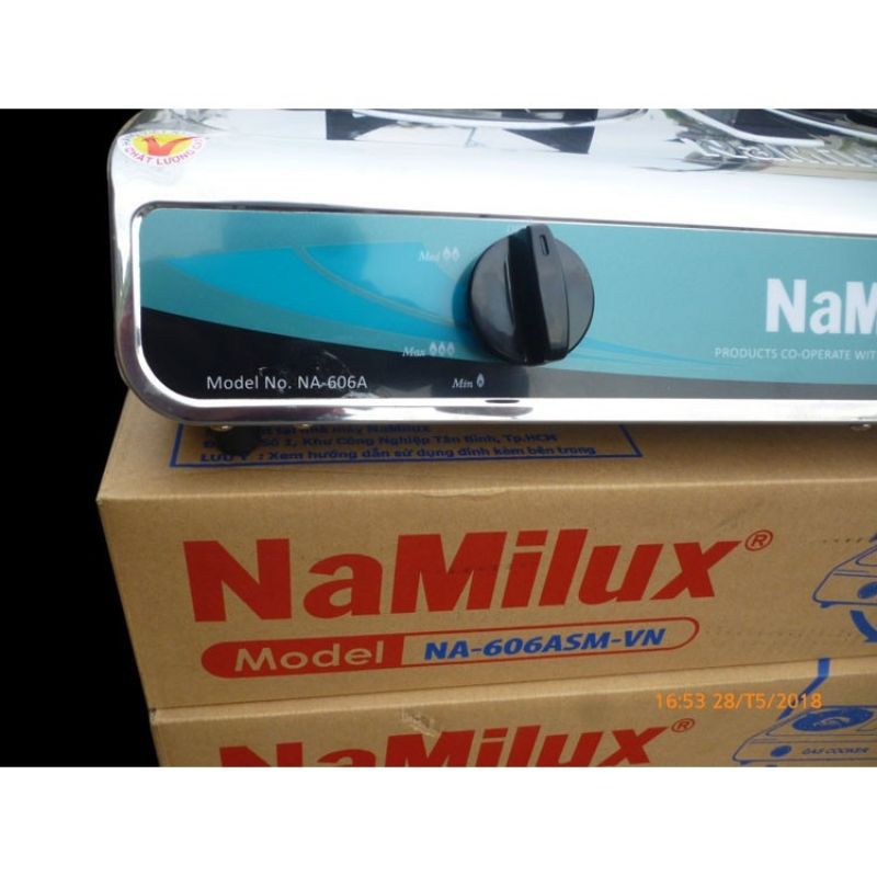 Bếp ga đôi mặt inox mặt lốc Namilux NA-606ASM kèm van dây