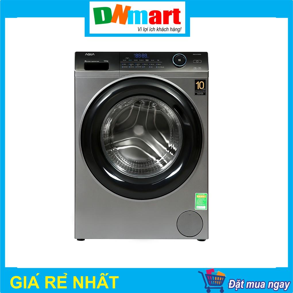 Máy giặt AQua AQD-A1000G.S cửa trước 10kg, Mới 2021