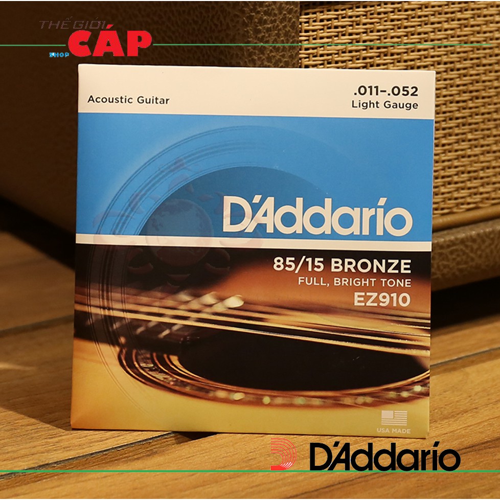 Bộ Dây Đàn Guitar Acoustic Cỡ 11 D'Addario EZ910