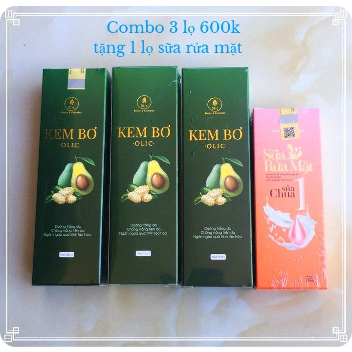 Combo 3 Lọ Kem bơ Cấy Trắng Nano Chính hãng (tăng 1 lọ Sữa rửa mặt)