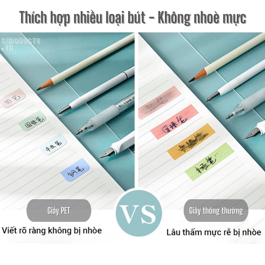 [Set 60/120/240 Miếng] Giấy Phân Trang Nhãn Dán Ghi Chú Đánh Dấu Trong Suốt Chống Thấm Nước Tiện Dụng ST438