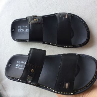 Dép da 2 quai ngang