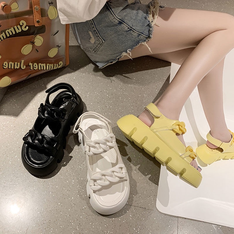 Xăng đan Mùa Hè Đế Xuồng Dày Dặn Phong Cách Thời Trang Roman Dễ Phối Đồ Dành Cho Nữ Size S 2022