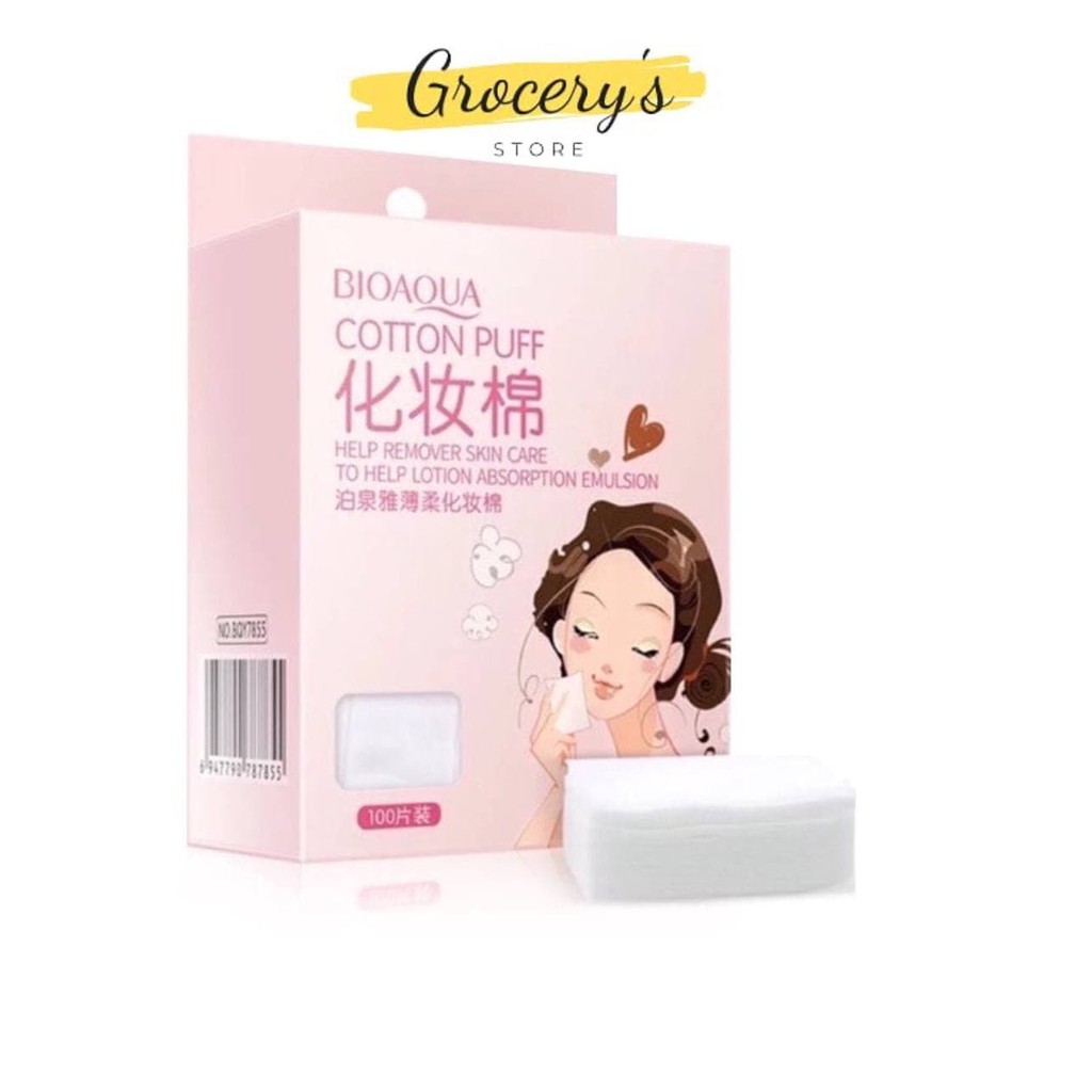 Bông Tẩy Trang BioAqua 1 Hộp 100 Miếng Hàng Nội Địa Trung