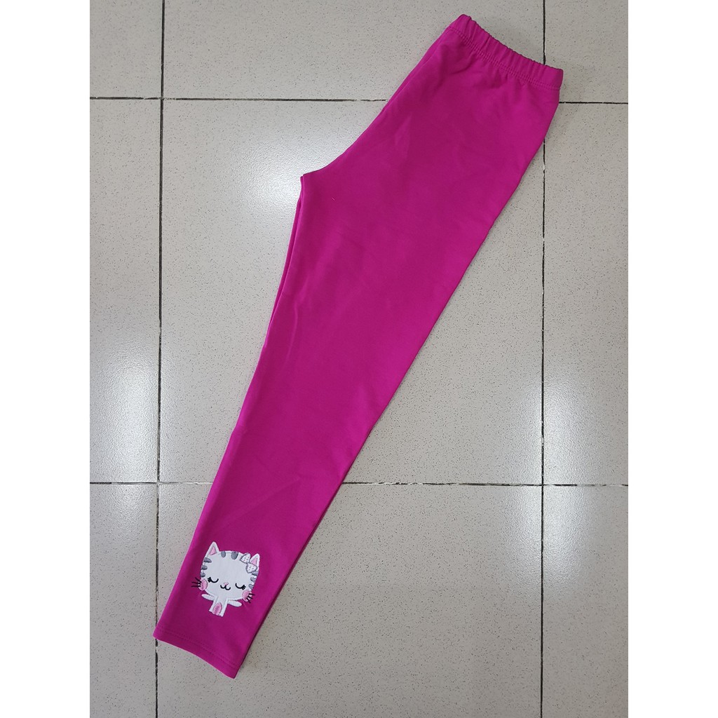 Quần legging dài bé gái thêu mèo size đại