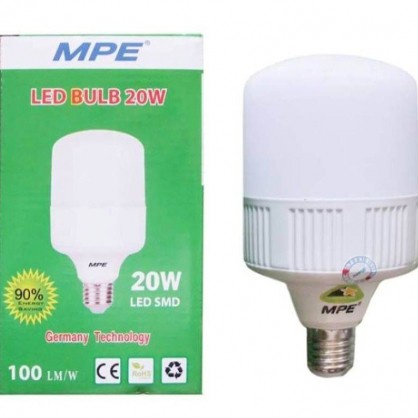 Bóng đèn LED Bulb trụ 15W, 20W, 30W, 40W, 50W MPE Bảo Hành Chính Hãng
