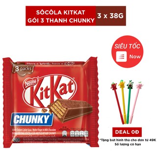 SOCOLA KITKAT GÓI 3 THANH CHUNKY - 3 x 38G