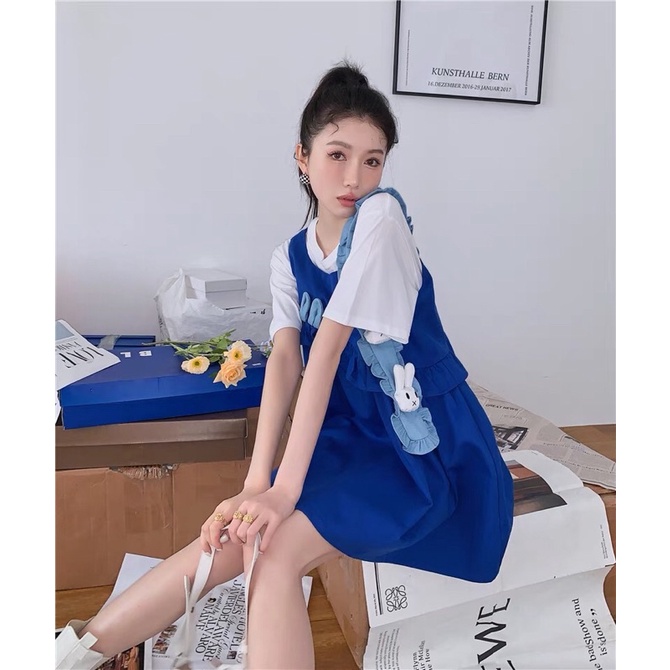 ✨💕Đầm baby doll kèm dây thỏ siêu xinh