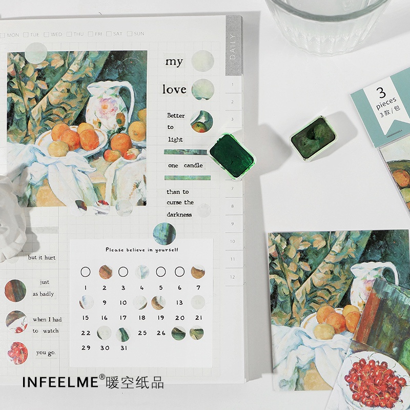 Set 3 Tấm Sticker Chấm Bi Trang Trí Sổ Tay