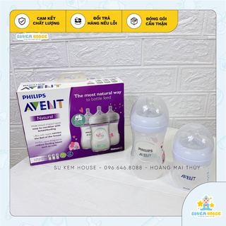 Bình sữa Philips Avent Natural 125ml và 260ml núm ty mềm cổ rộng chống sặc tốt cho trẻ sơ sinh