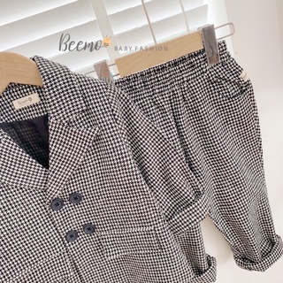 Set vest kẻ công tử bé trai