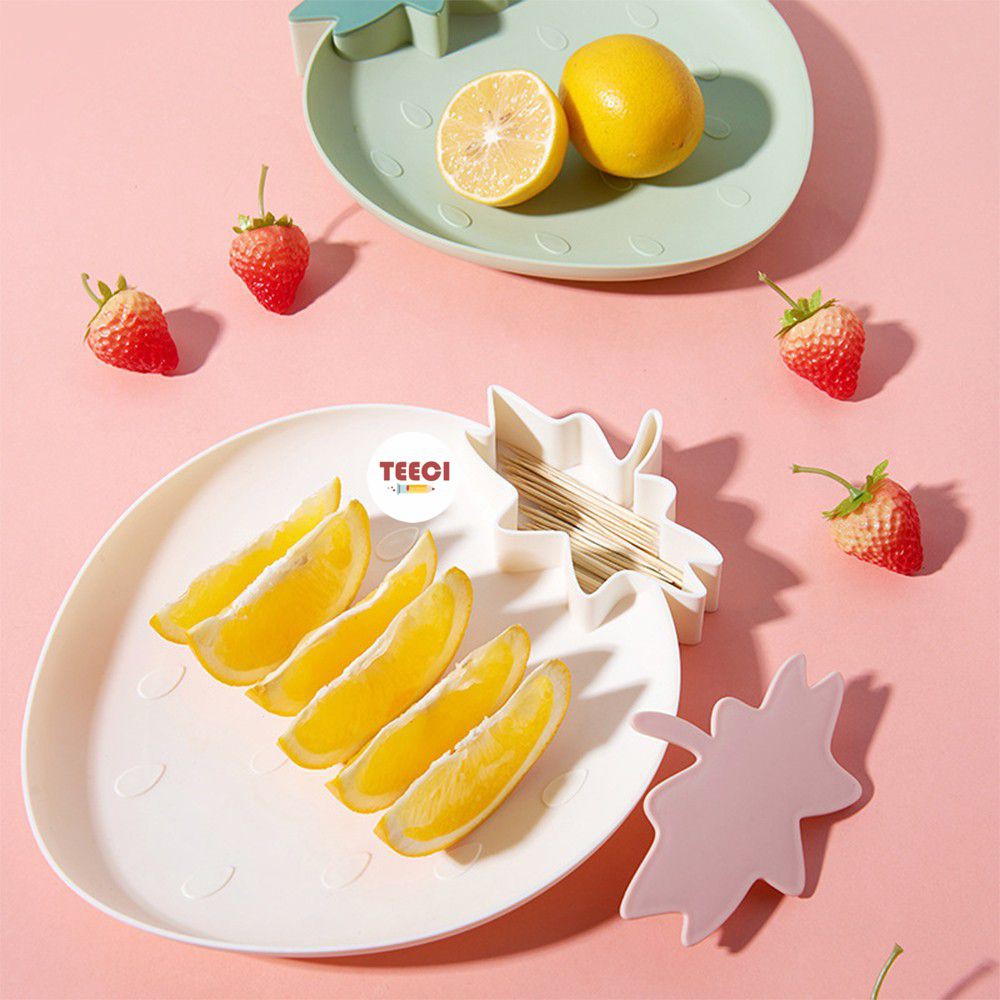 Đĩa Đồ Ăn Vặt Ăn Dặm Đựng Hoa Quả Hình Dâu Tây Siêu Cute U101