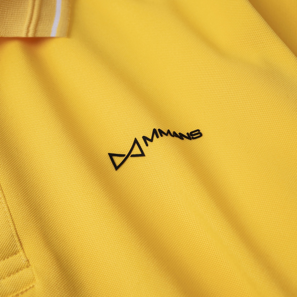 Áo polo MMANS màu vàng phối viền đơn giản tinh tế chất vải poly cao cấp co giãn 4 chiều không nhăn nhàu
