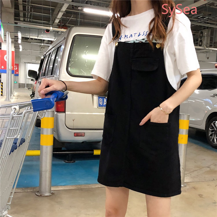 Váy Yếm Denim Trắng Dáng Rộng Thời Trang Mùa Hè Cho Nữ | BigBuy360 - bigbuy360.vn