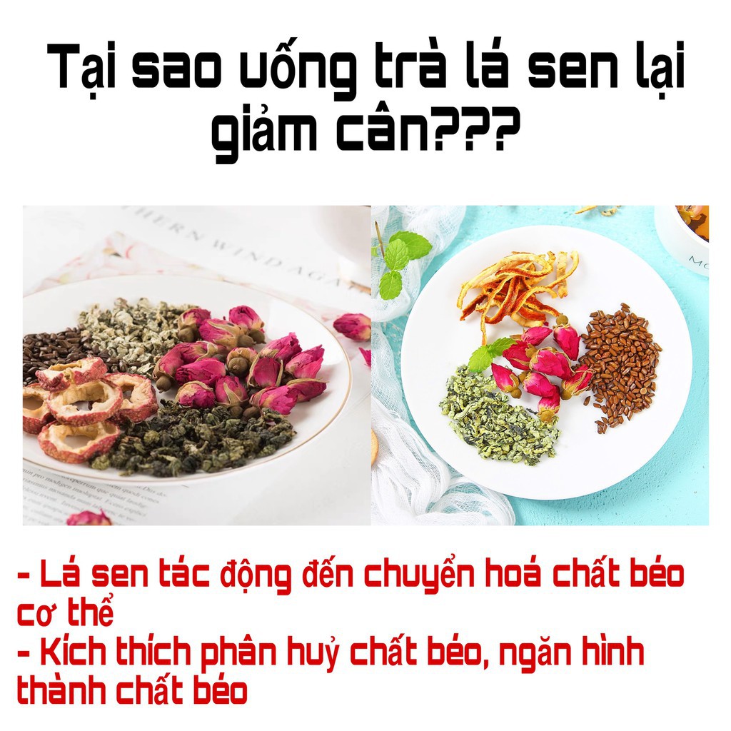 Trà Hoa Hồng, Trà Sen Giảm Cân Hoa Hồng Túi Lọc Đẹp Da, Giữ Dáng