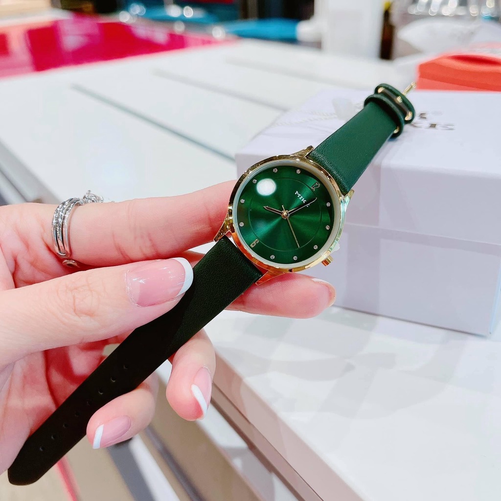 Đồng hồ nữ Mike dây da mặt tròn chính hãng, hàng full box, chống nước chống xước