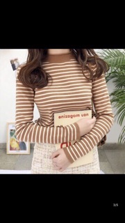 Áo len tăm sọc cổ 3 phân quảng châu