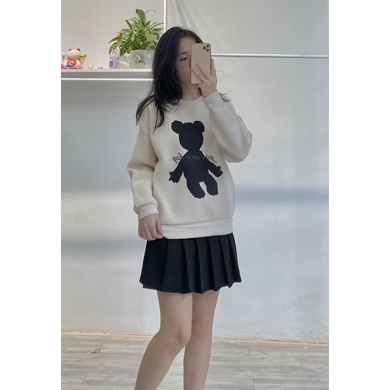 Áo len nữ Bella18 hình gấu siêu xinh len mềm mịn dày dặn | BigBuy360 - bigbuy360.vn