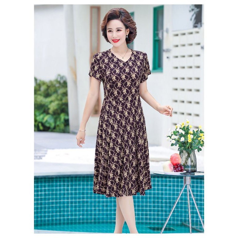 Đầm thun trung niên 35 - 50 tuổi,  DTYY003
