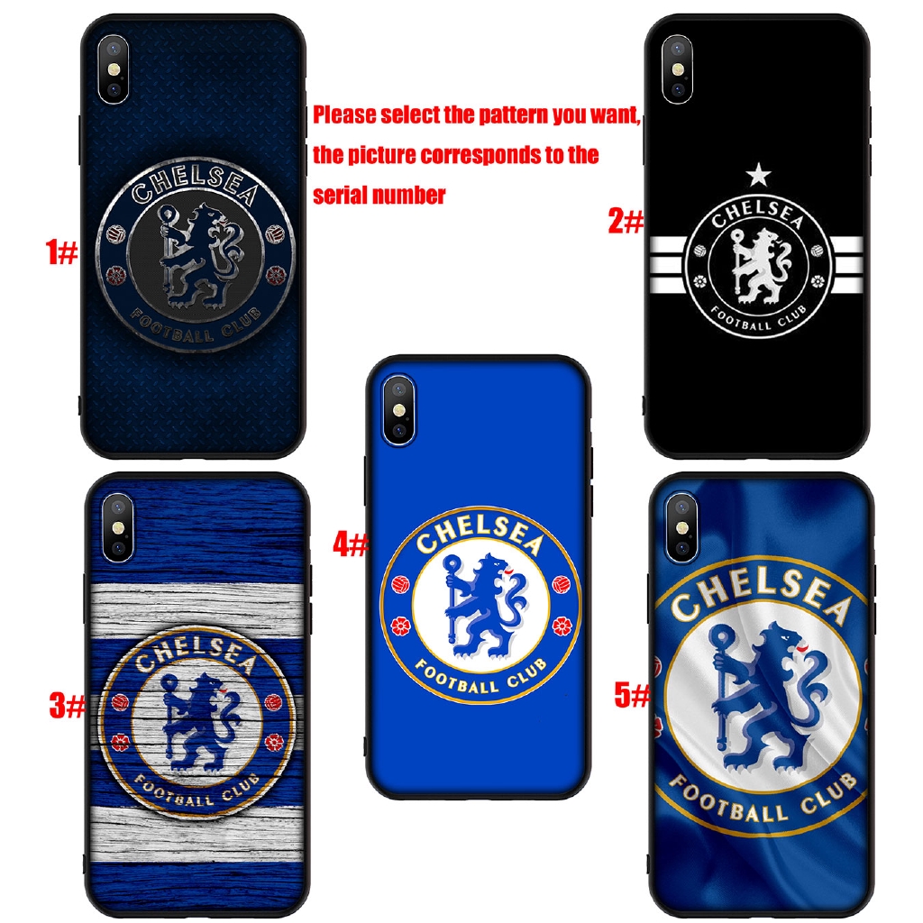 Ốp điện thoại TPU silicon đen mềm in hình logo đội bóng Chelsea cho iPhone 11 Pro XR X XS Max 6 6s 7 8 Plus