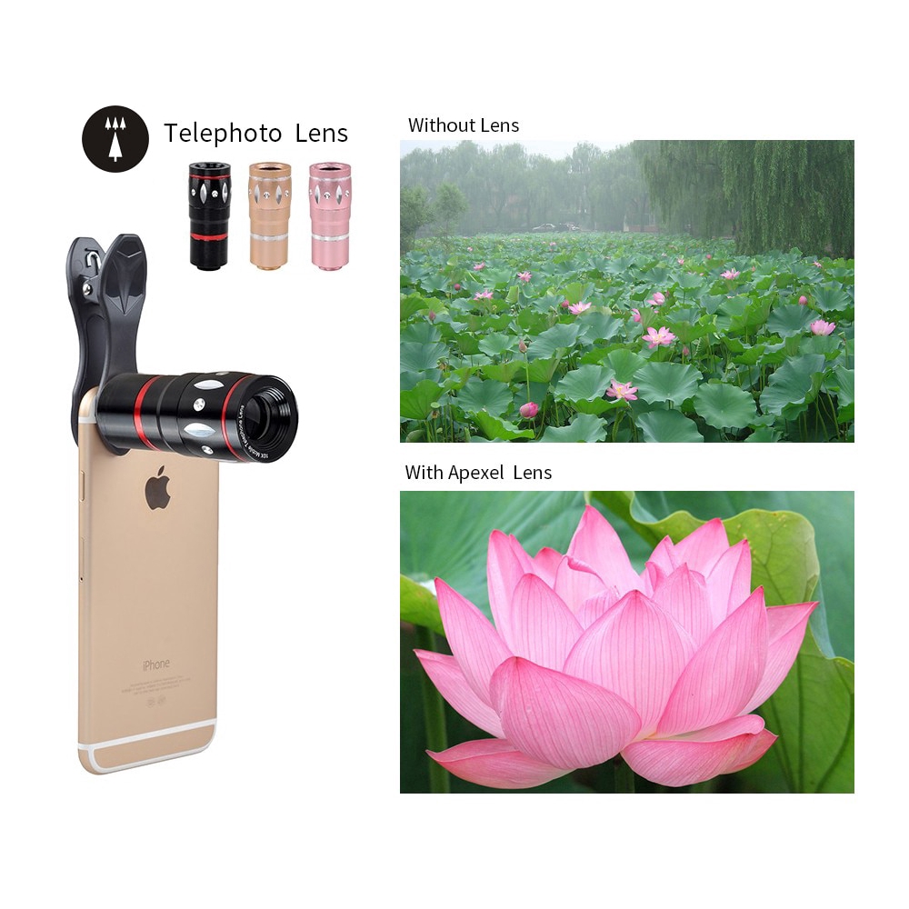 APEXEL phổ 10X tele zoom Lens Mobile ống kính máy ảnh Điện thoại Lente cetular Đối với