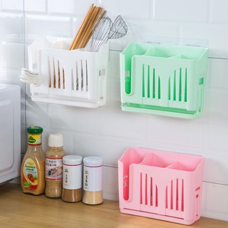 Hộp đựng đũa muỗng có lỗ thoát nước dán treo tường