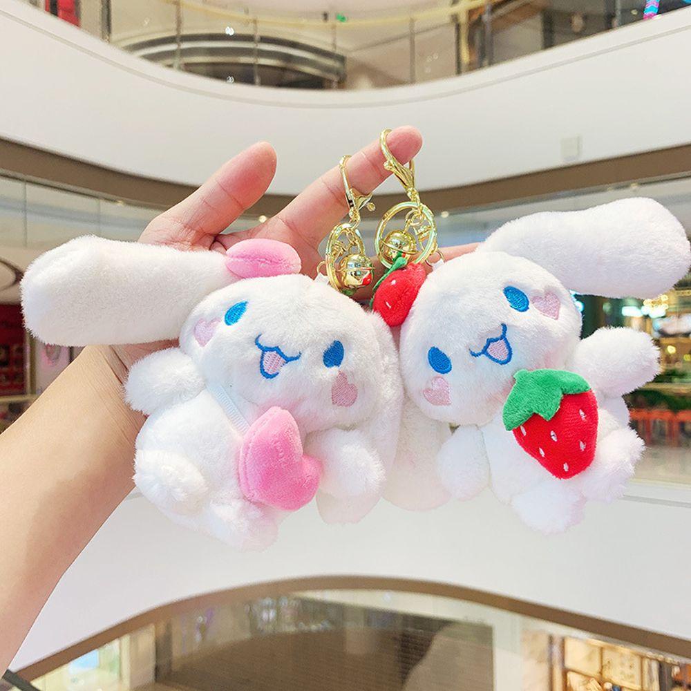 IVORY Móc Khóa Hình Cinnamoroll Nhồi Bông Đáng Yêu Giá Đỡ