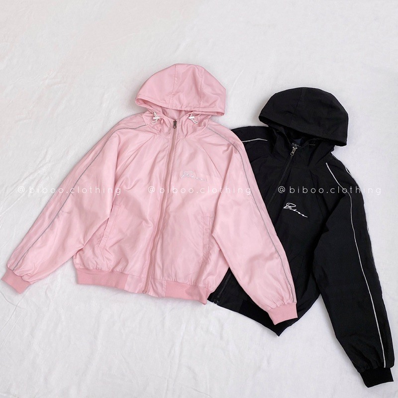 BIBOO - Áo khoác dù tay có 2 sọc nhỏ phản quang - JACKET DÙ