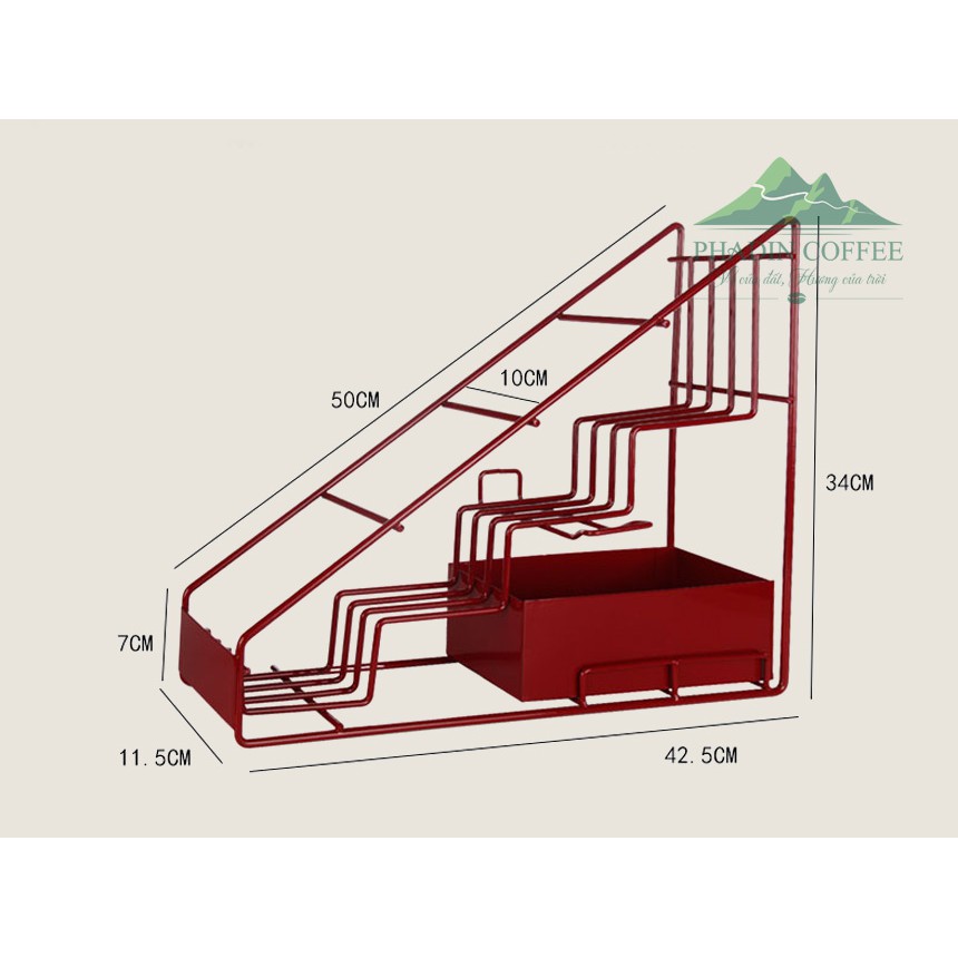 [Sỉ] Kệ đựng siro 4 Ngăn Giá Chai Siro Monin pump đẹp giá siêu rẻ inox tĩnh điện tam giác