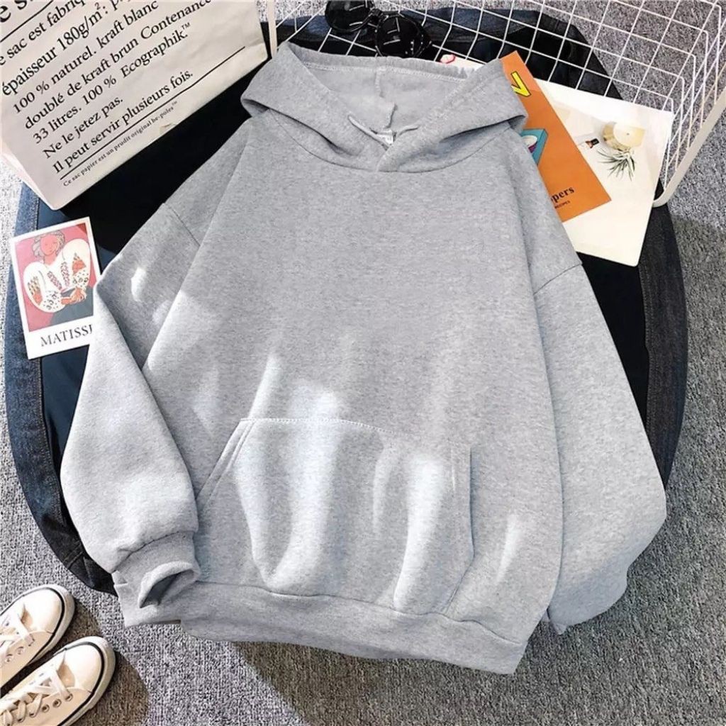 ÁO KHOÁC HOODIE NỈ UNISEX FORM RỘNG NAM NỮ THIẾT KẾ MÀU TRƠN KHÔNG IN HÌNH ĐỦ MÀU ĐỦ SIZE