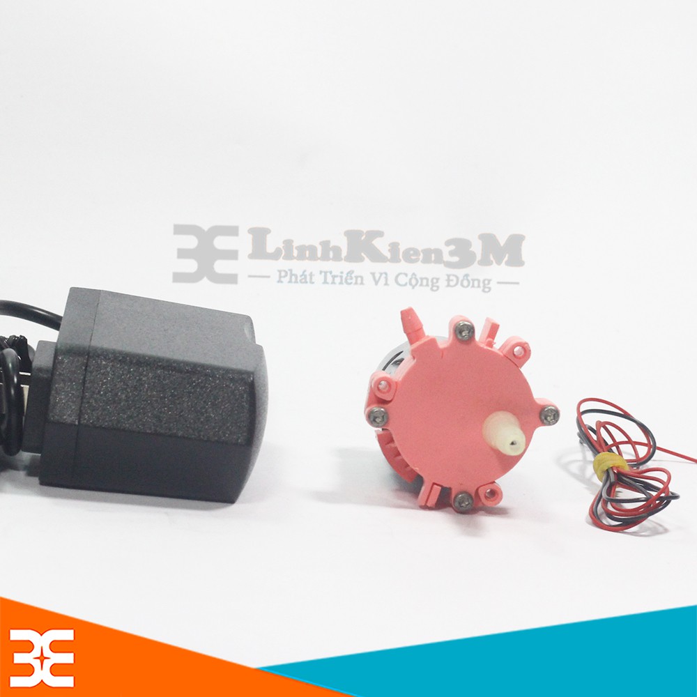 Máy Bơm Mini RS-360SH 12V Tặng Kèm Nguồn 12V-1A, 01 Jack Nối Nguồn Cái, 02 Đoạn Dây Điện Đỏ-Đen