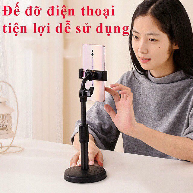 [Freeship] Giá đỡ điện thoại Microphone Stands, kẹp chống lưng 360 ,đế chân tròn để bàn, gia do tiện lợi đa năng