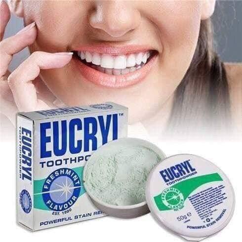 Bột Tẩy Trắng Răng Hương Bạc Hà Eucryl Powerful Stain Removal Toothpowder 50g