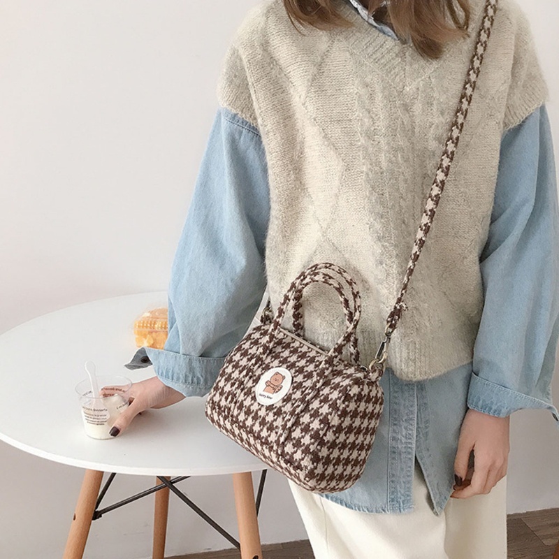 Túi Đeo Chéo Vai Hình Gấu Bông Dễ Thương Có Khóa Kéo Dành Cho Nữ