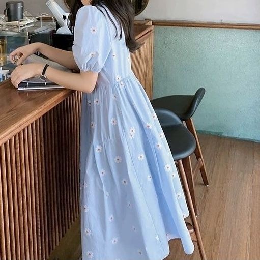 Váy babydoll đầm bầu đầm babydoll Đầm Tay Phồng Váy tiểu thư Váy xinh nữ