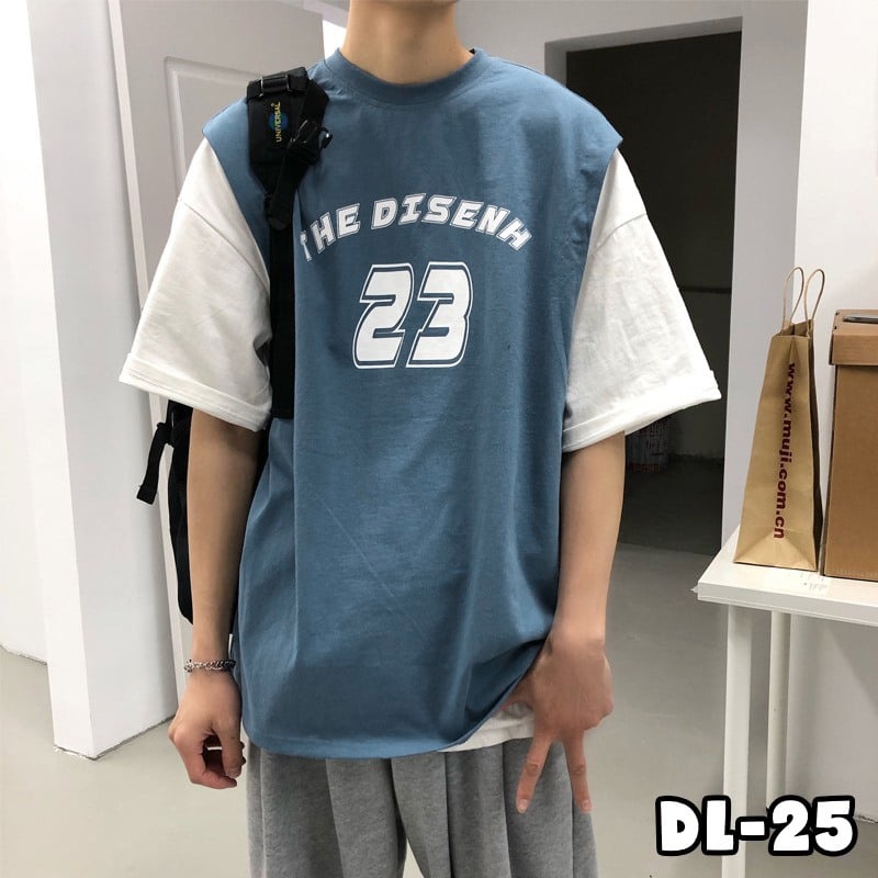 Áo thun phối kiểu bóng rổ độc đáo nam nữ tay lỡ unisex oversize form rộng basic tee disehn