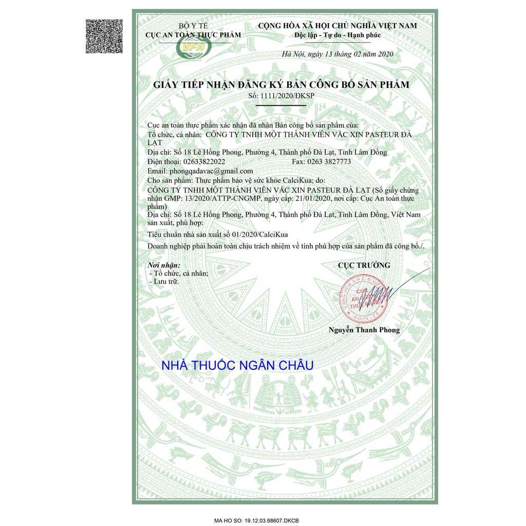 CALCIKUA 500 MG - Bổ sung Calci và vitamin D3 | Thế Giới Skin Care