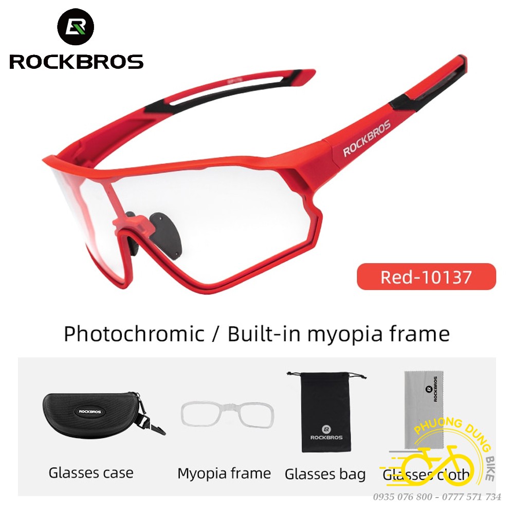 Kính mát xe đạp thể thao 1 mặt đổi màu ROCKBROS - Kiểu 01