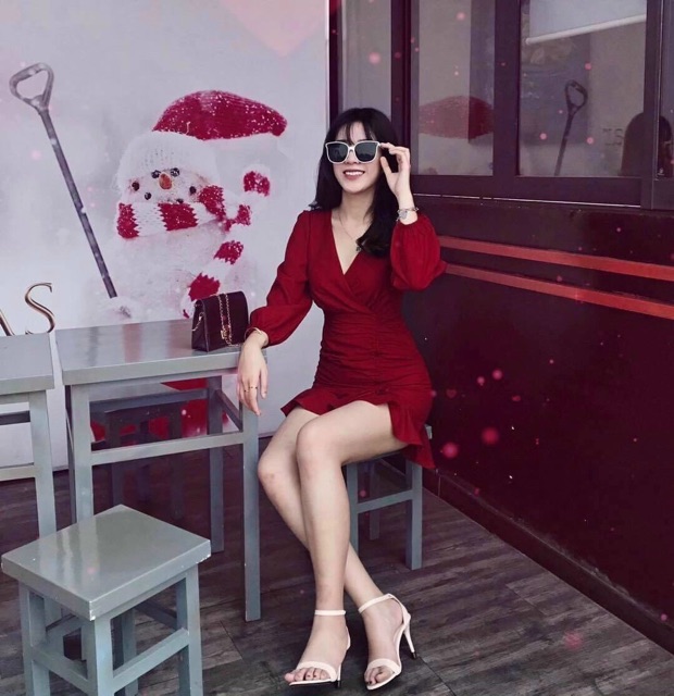 [Mã FAMAYWA2 giảm 10K đơn 50K] Váy chéo ngực tay dài(ảnh thật ở cuối) | BigBuy360 - bigbuy360.vn