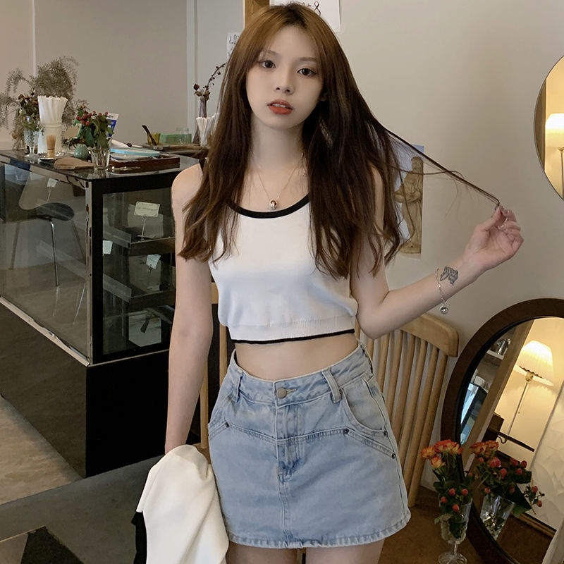 Set Áo Hai Dây + Áo Khoác Cardigan Dài Tay Thiết Kế Mới Thời Trang Mùa Thu Theo Phong Cách Hàn Quốc