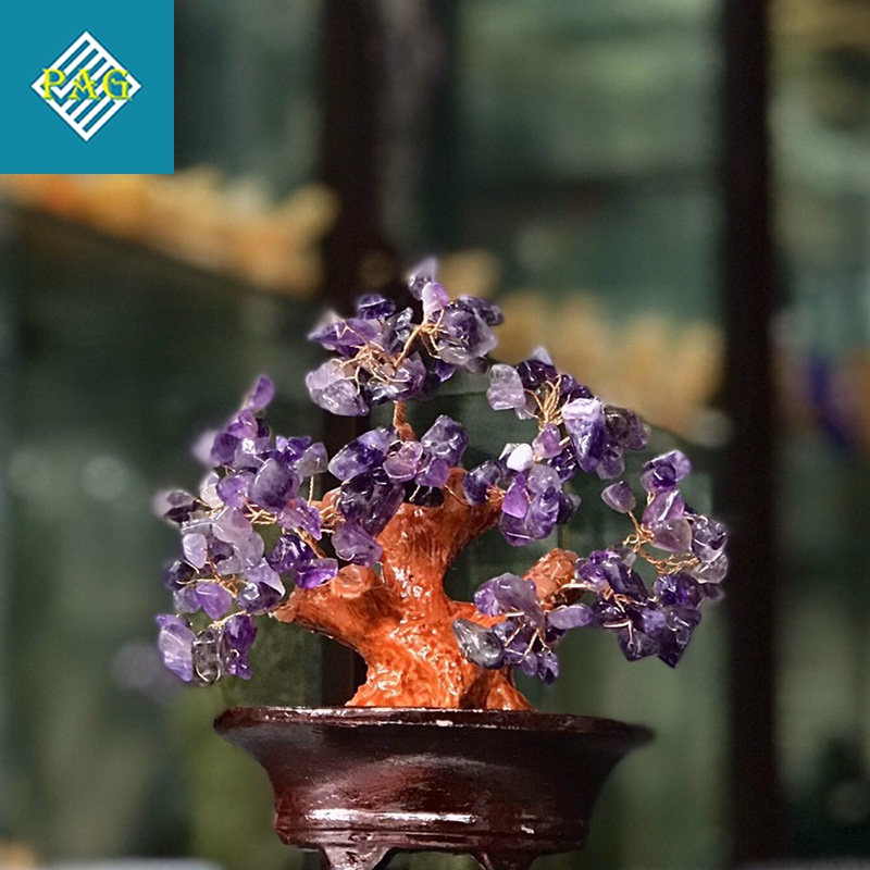 Cây Tài Lộc Mini Đá Thiên Nhiên Mang Lại Phong Thuỷ Và Năng Lượng Cho Không Gian Sống Và Làm Việc - Kích Thước 15cm