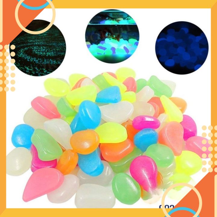 Đá phát sáng trang trí bể, hồ cá; chậu cây, sân vườn. Set 50 viên