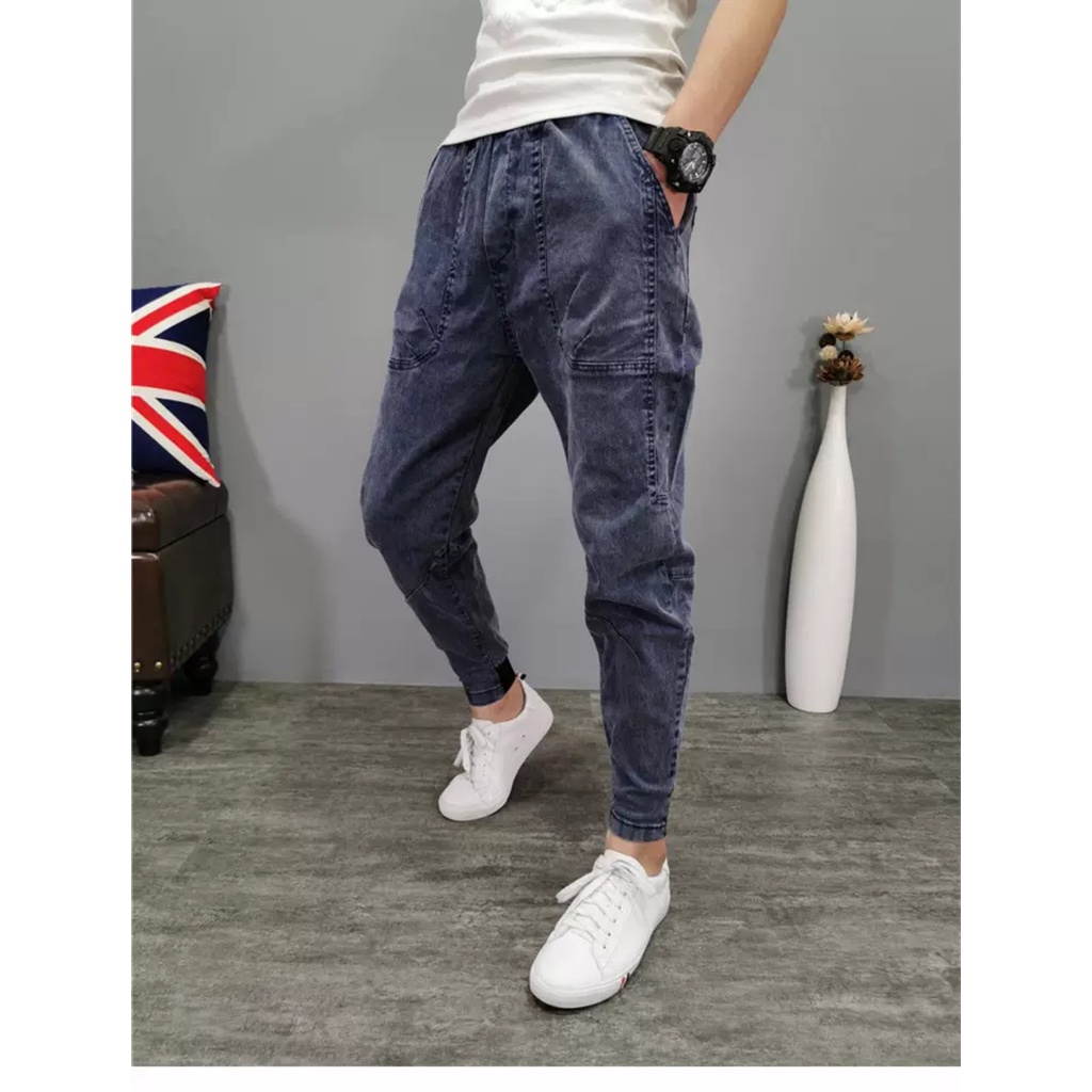 Quần Jean Nam Hàn Quốc -  Quần Bò Nam Jogger - Vải Mềm Mịn Không Ra Màu - Kiểu Dáng Thể Thao | BigBuy360 - bigbuy360.vn